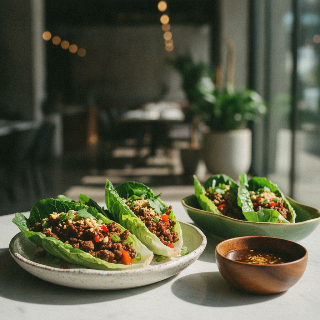 Savor Summer's Start in The Bridge City: Fresh Savory Minced Beef Lettuce Wraps at Dragon Emperor Dim Sum Restaurant